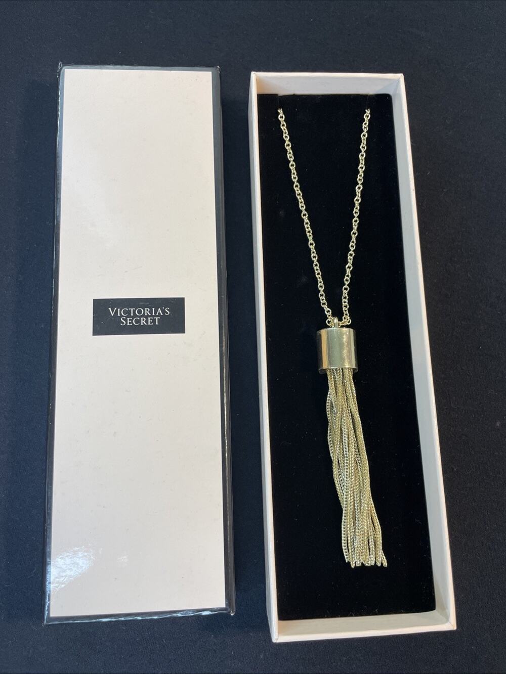 Victoria’s Secret Long Gold Tassel Necklace New in Box